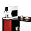 Buffet moderne noir et rouge pour la salle à manger Buffet moderne avec portes de corps, 2 tiroirs et compartiments ouverts-313419320