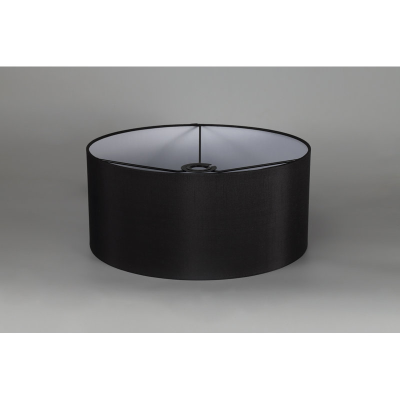 Cotton Drum Lamp Shade, 20cm H x 50cm W x 50cm D, Black