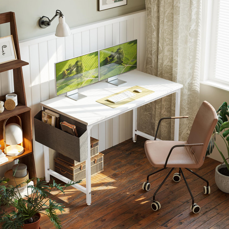 Adlee Writing Desk, 75cm H x 80cm W x 50cm D, White