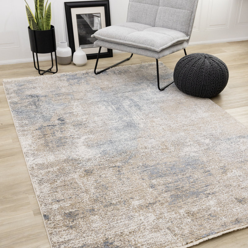 Tapis d'intérieur gris à poils courts Bronny, Rectangle 7 pi 10 po x 10 pi 2 po