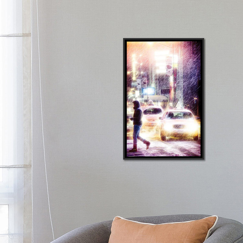 «Snow Storm», impression sur toile, H 26 po x l 18 po x P 1,5 po, Toile avec cadre noir, Pas de tapis
