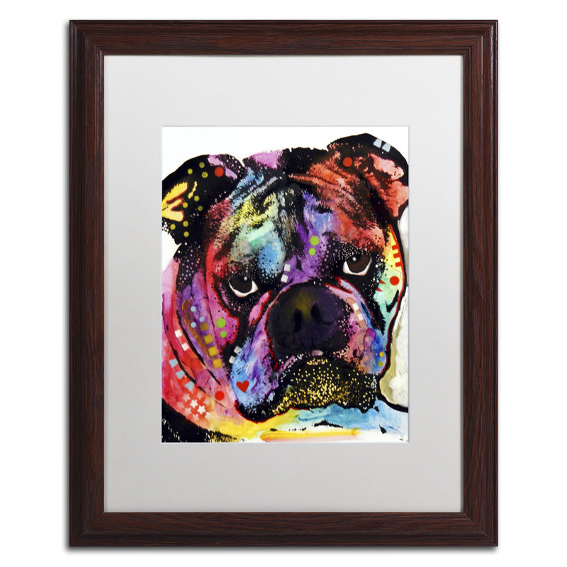 « bouledogue », impression encadrée sur toile, H 20 po x l 16 po x P 0,5 po