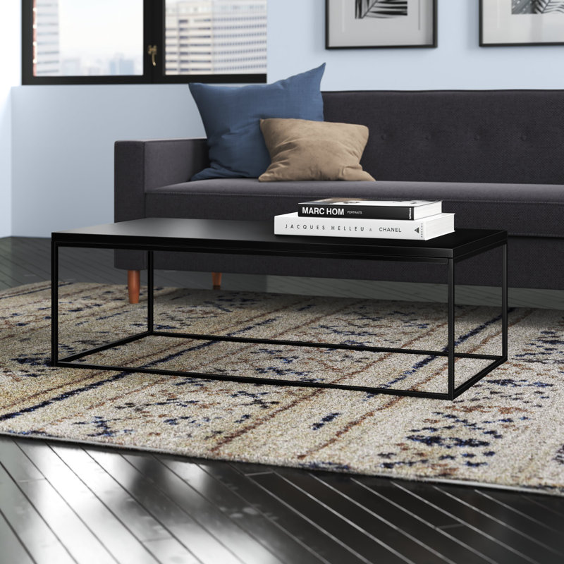 Table basse Valeta, Plateau noir / base noire