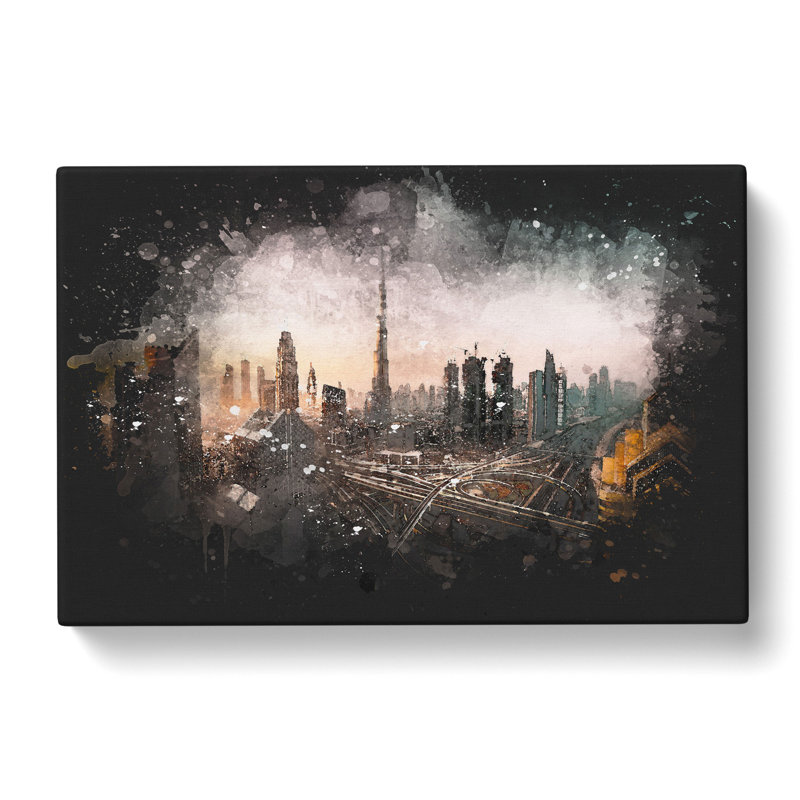 Burj Khalifa Dubai Skyline - Wrapped Canvas Painting, 40cm H x 60cm W x 3cm D