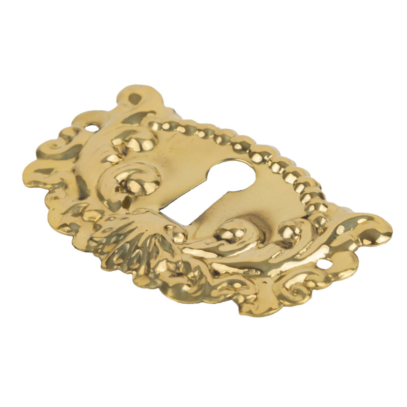 Couvercle de trou de serrure décoratif en laiton estampé Fancy