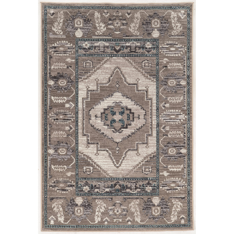 Coello Oriental Ivory and Beige Soft Low Pile Area Rug