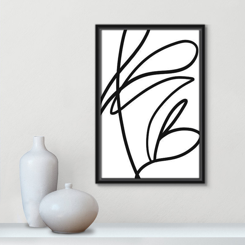 Line Drawing Collection " Young And Restless " by Leah Straatsma, Black Floater Framed, 19.5" H x 13.5" W x 2" D