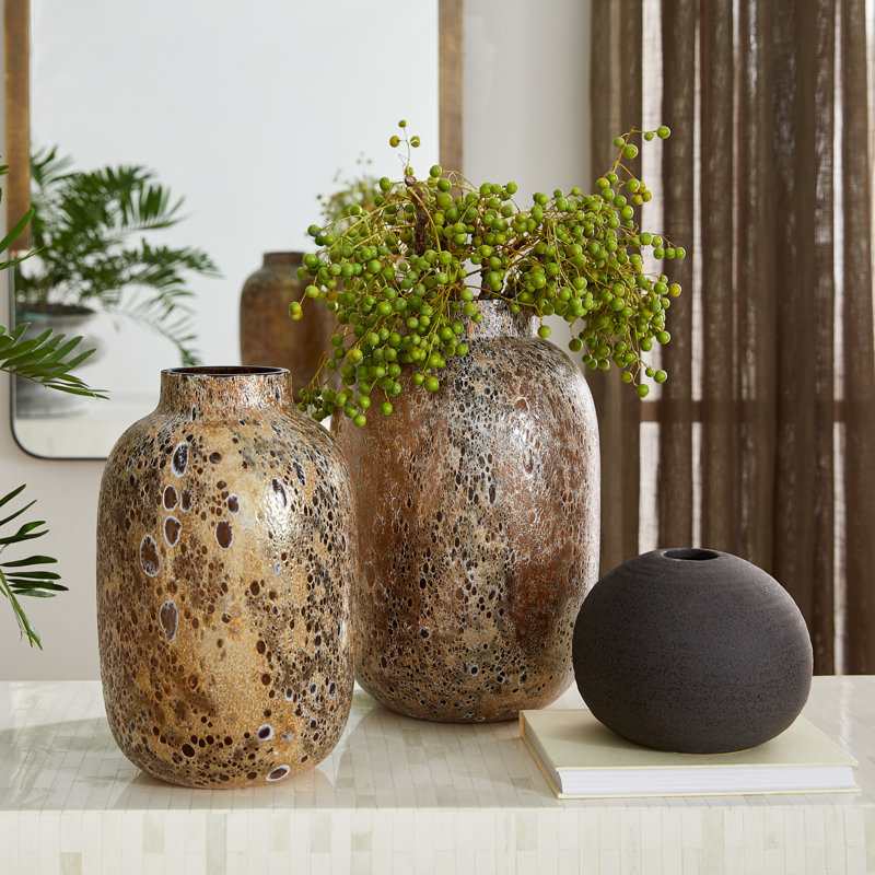 Perennial Handcrafted Ceramic Table Vase, Black