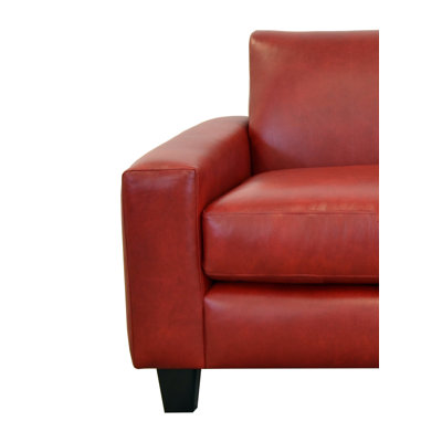 Canapé à accoudoirs carrés en cuir véritable 81 po Rambir