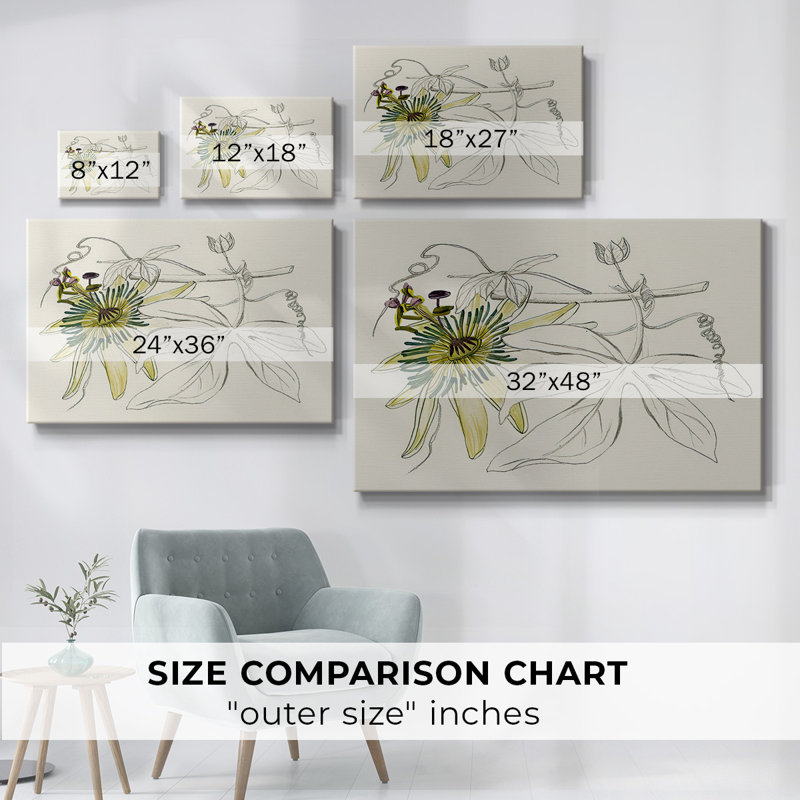 Toile tendue Passionflower I-Gallery, H 8 po x l 12 po