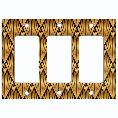 Patterned 3 - Gang Toggle Light Switch Standard Wall Plate
