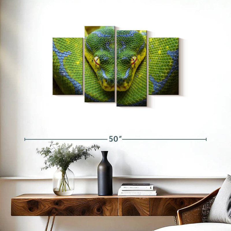 Brampt Fierce Green Tree Python, 22" H x 36" W