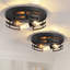 Plafonnier encastré noir 3 lumières 3 lumières pour chambre à coucher / salon (noir mat)-1118143967-1118143966