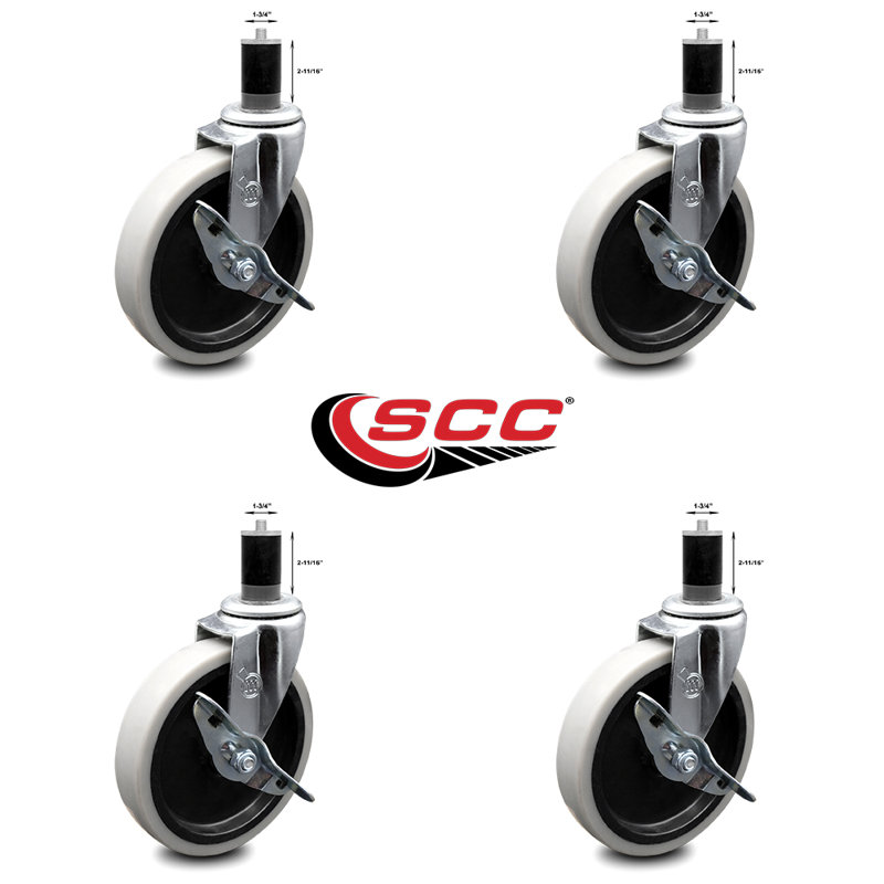 Thermoplastic Caster with Brake
