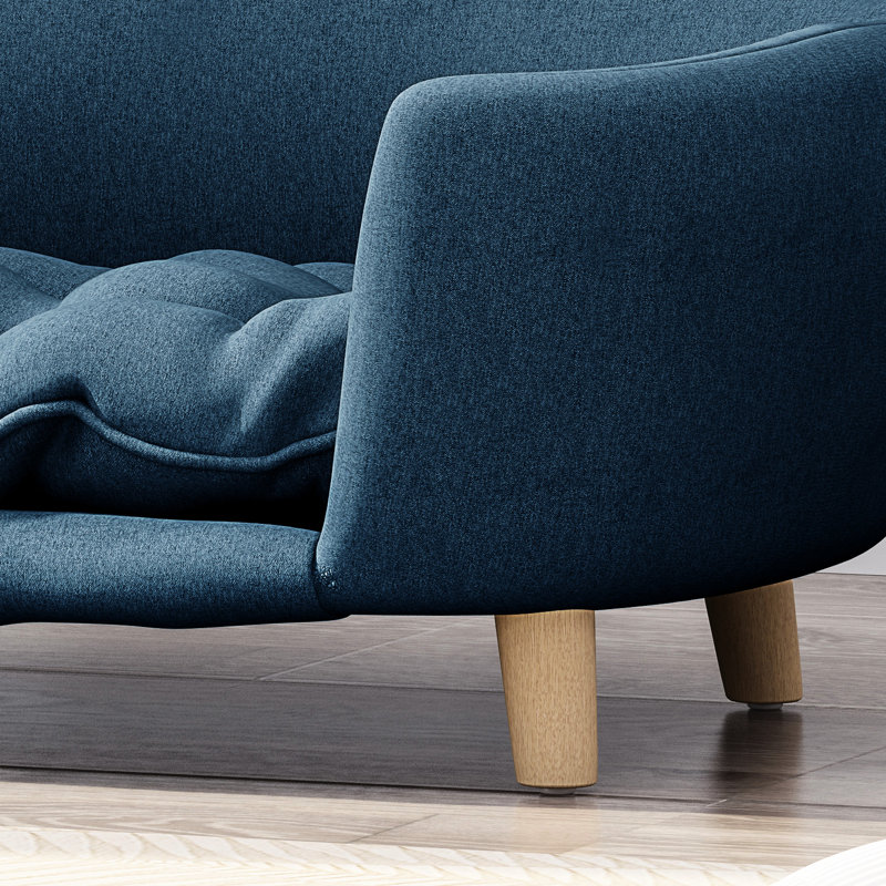 Lit pour chien bleu marine avec fonctionnalité Mid-Century moderne, coussin et pieds en bois de bouleau stable, lit de style assemblage, bleu, ferme requis