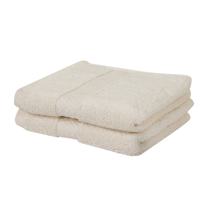Splash 100% Cotton Zero Twist Washcloth Set, 550 GSM Soft Absorbent Cotton Washcloths & Face Towels for Bathroom, Spa & Daily Use, OEKO-TEX Certified, 2 Pack, Sand