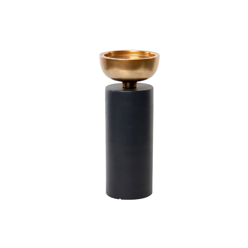Aluminum Tabletop Candlestick, 26cm H x 11cm W x 11cm D