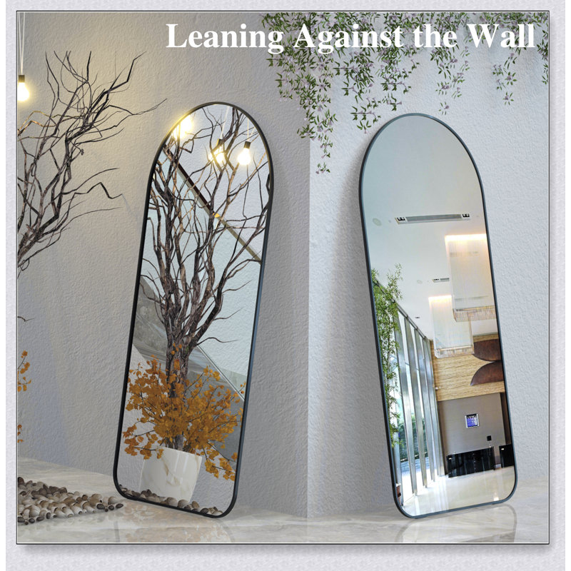 Arch Full Length Mirror With Metal Frame, Oversized For Clear Reflections And Elegant Design, Perfect For Bedrooms And Living Rooms.