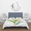 Fleurs tropicales jaunes avec feuilles vertes I - ensemble de housse de couette traditionnel - microfibre de polyester-66390869