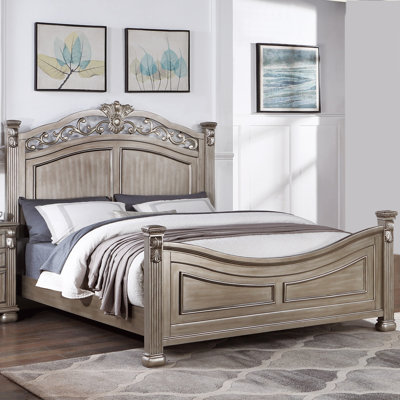 Wooden Eastern Bed With Crafted Headboard