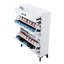 Porte-chaussures de porte - 2 tiroirs rabattables, blanc, unité de rangement blanche pour vestibule avec tiroirs:-1358015042