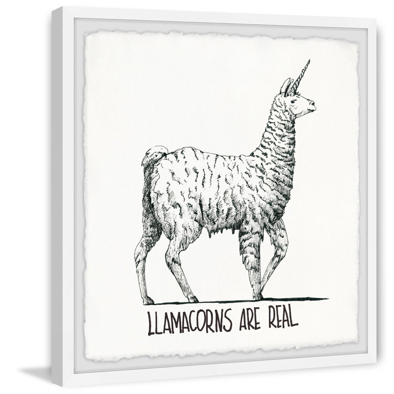 Llamacorns Are Real by Marmont Hill - Single Picture Frame Print, 41cm H x 41cm W x 3.81cm D