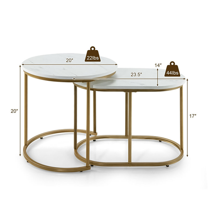 Ensemble de tables basses empilables Modern