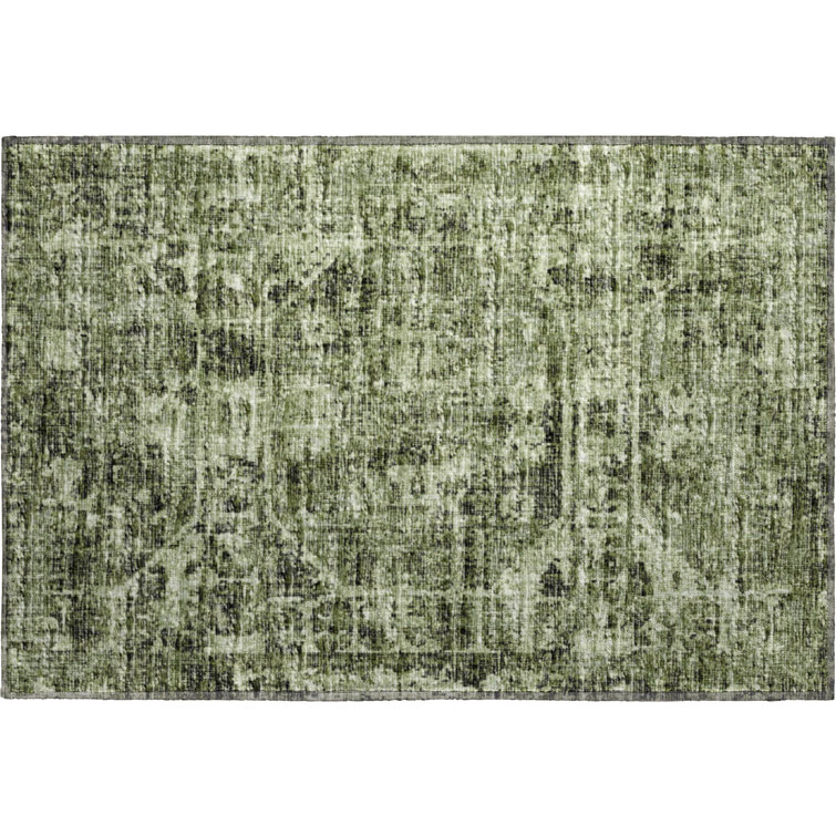 Premium Machine Washable Kelsa AMF41 Olive Rug