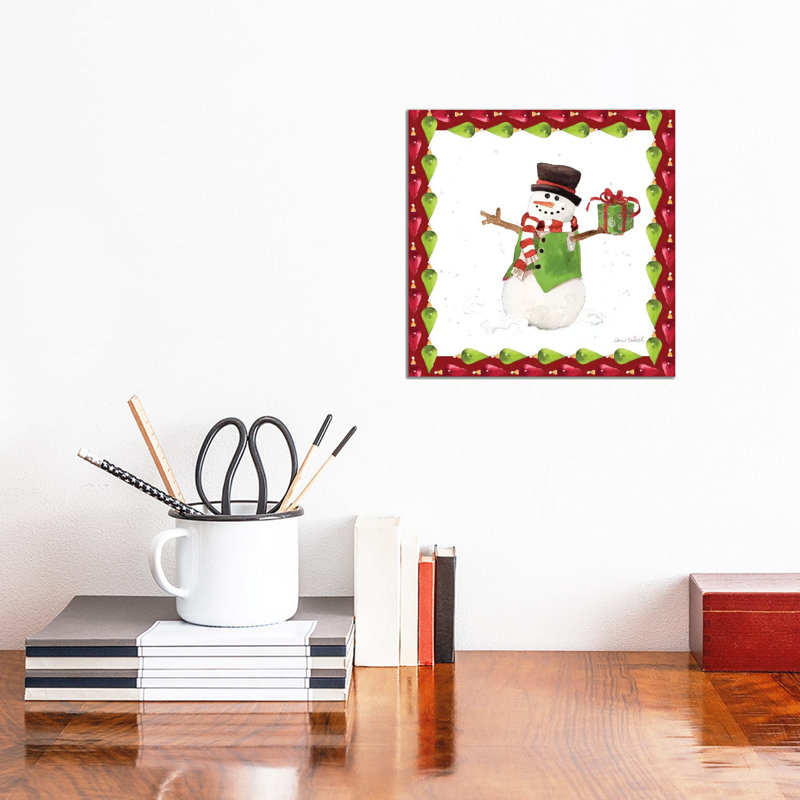 Christmas Snowman Ii by Lanie Loreth - Wrapped Canvas Gallery-Wrapped Canvas Giclée, 30.48 cm H x 30.48 cm W