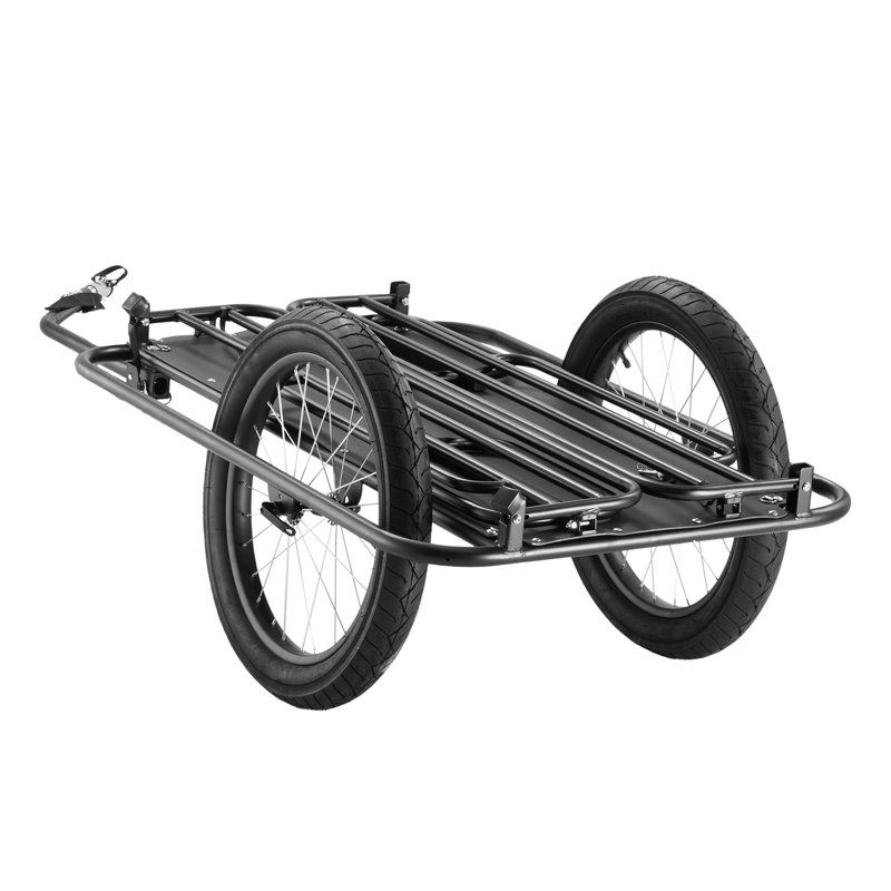 Remorque porte-vélos robuste avec roues de 20 po - Chariot de chariot pliable en acier, capacité de 275 lb, attelage universel pour le transport extérieur