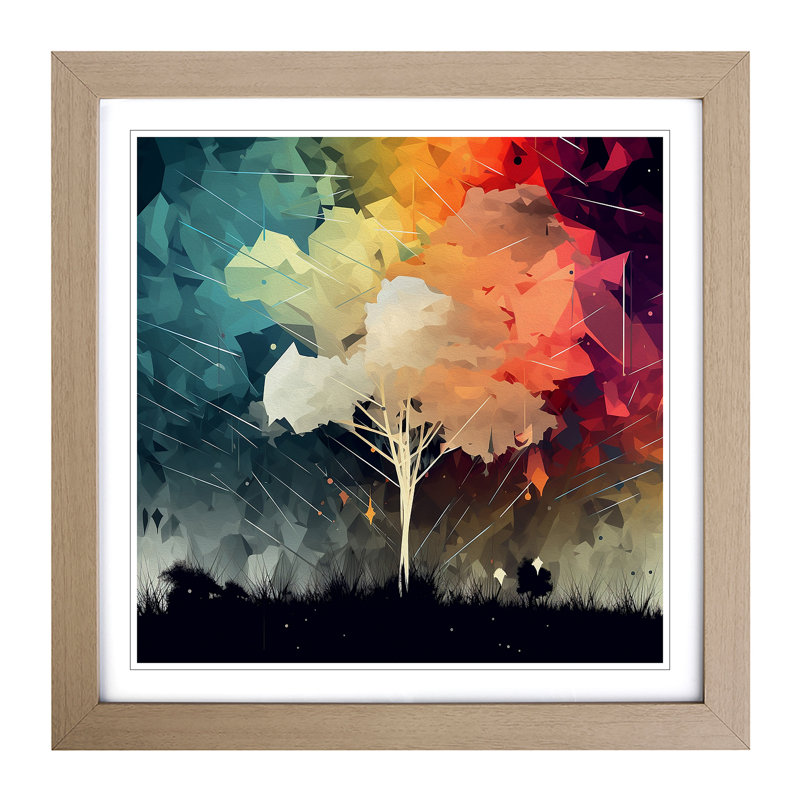 Thunderstorm Graphic Art - Framed Print, Oak
