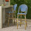 Tabouret de bar d'extérieur PE en rotin français (ensemble de 2)