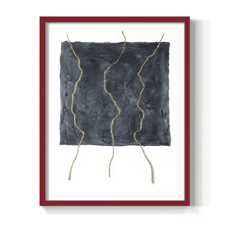 «Divided Plot III», reproduction encadrée - bois massif, H 21 po x l 17 po, Rouge