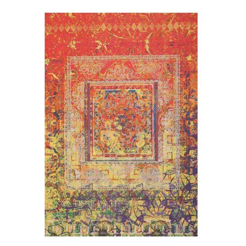 Gruber Multicolor Machine Made Area Rug, Rectangle 5'3" x 7'6"