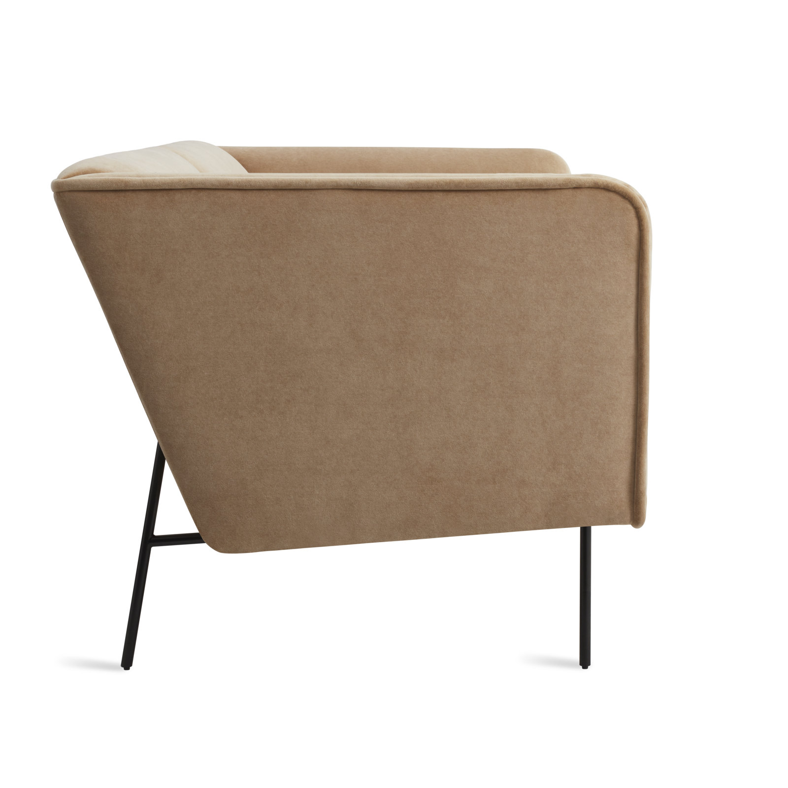 Dandy Upholstered Sofa, Camel Velvet Polyester Blend, 32" H x 86" W x 37" D
