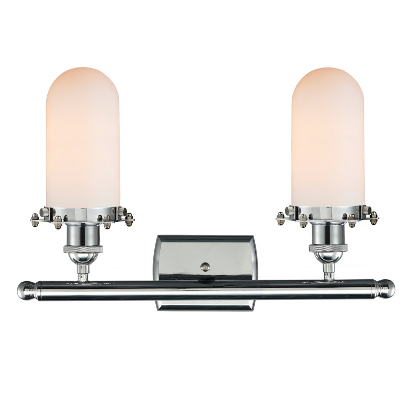 Éclairage pour meuble-lavabo 2 lumières Farview, Blanc mat, DEL, Chrome poli