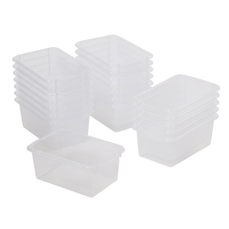 20 bacs de rangement en plastique ECR4Kids, Transparent