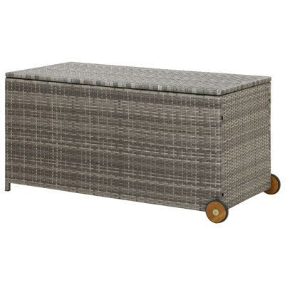 WFX Utility 120cm W 50L Water Resistant Wicker Deck Box with Wheels