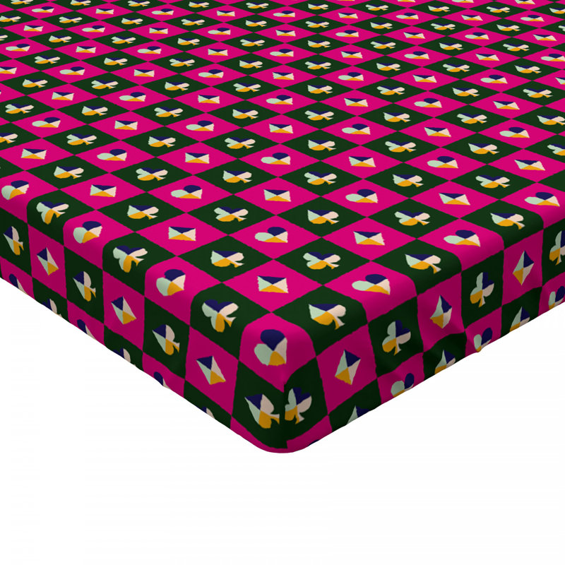Microfiber Geometric Fitted Sheet, Twin Fitted Sheet