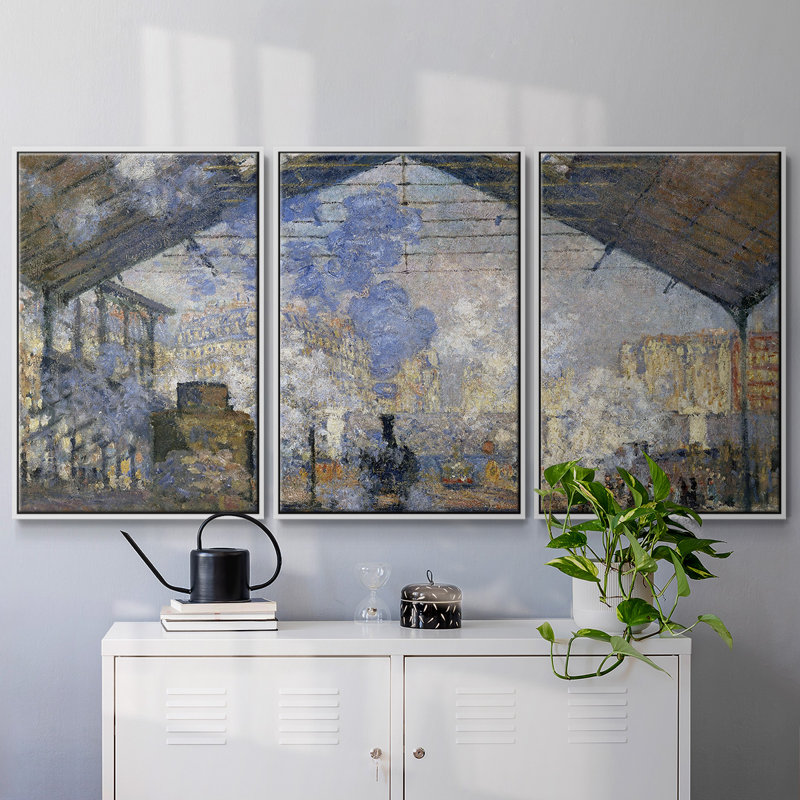 " Monet " 3 - Pieces, 24" H x 48" W x 2" D, White