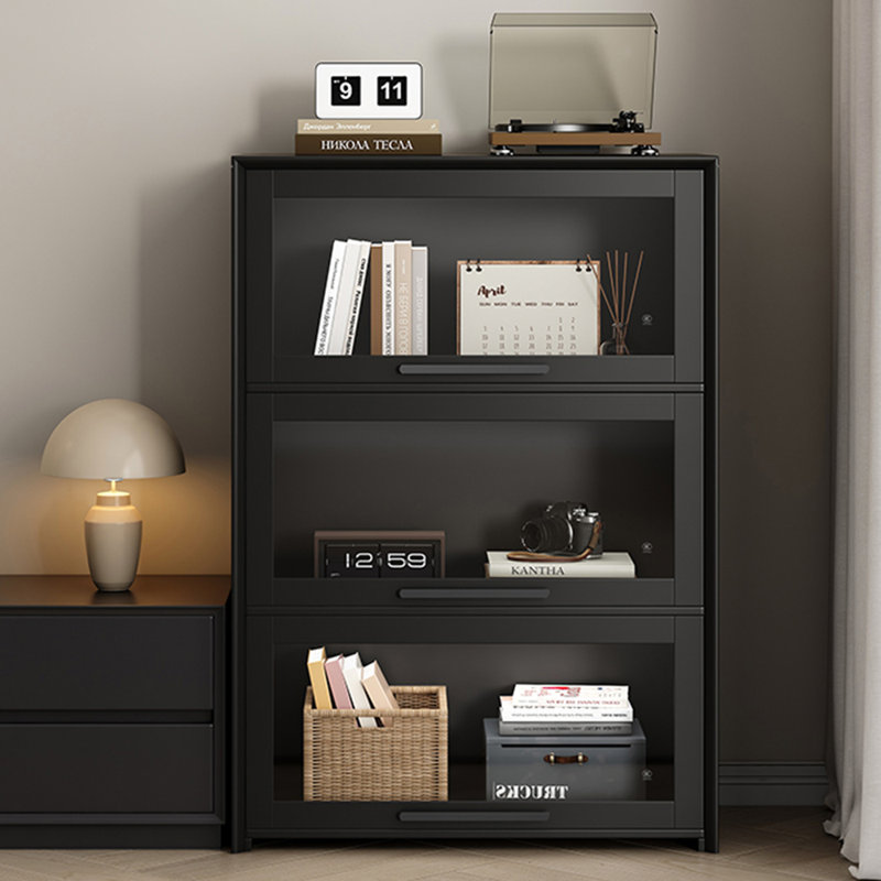 Luxury Style Black Fashionable Storage Bookcase, (3 Shelves) 45.67"H x 31.5"W x 12.2"D.