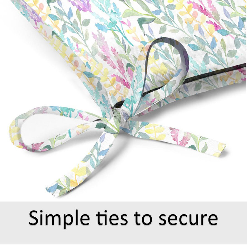 Seat Cushion, Purple/Blue/Yellow/Green Floral