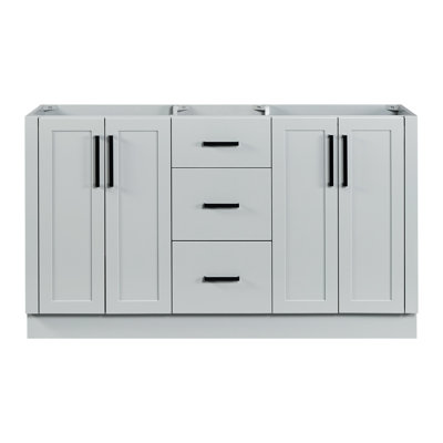   Loren 60 Inch Double Sink Base Cabinet in Grey
