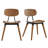 Vega Side Chair With Matte Black Steel Frames And Walnut Stained Wood - Set Of 2