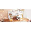 Lit mezzanine double avec bureau, tablettes, rangement - tiroirs blancs de style naturel