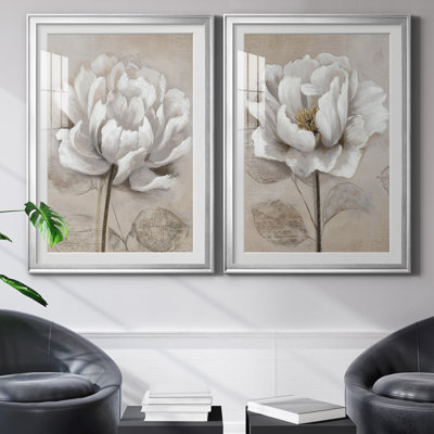 "Soft White I" 2-Piece Painting Print Set