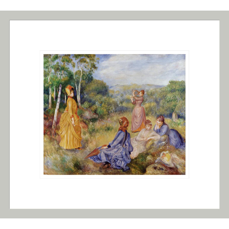 Filles jouant au cuirassé et au volant par Pierre-Auguste Renoir, impression giclée encadrée, 13,75 po H x 15,16 po L