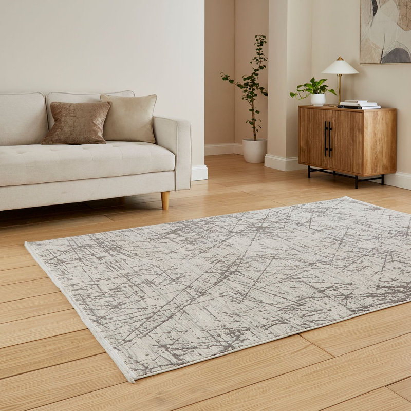 Mirage Cressie Machine Woven Grey Area Rug, Rectangle 200 x 290cm