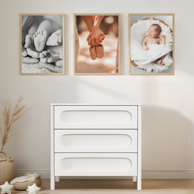 Lulla & Lulli Solid Wood Changing Table Dresser with Drawers, White