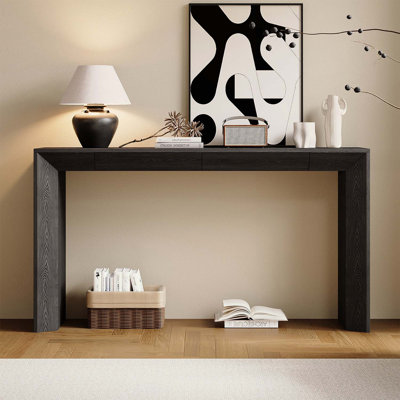 Console moderne avec 2 tiroirs dissimulés, style cascade pour le salon